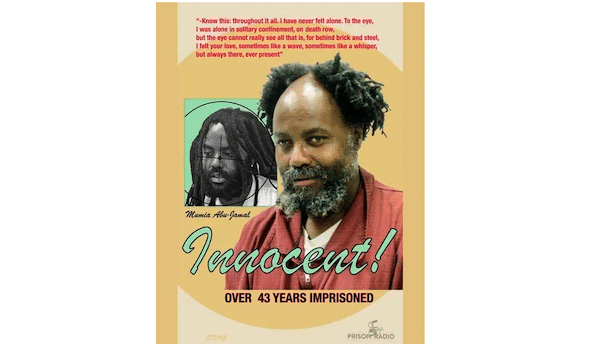 MR Online | Poster by Emory Douglas for PrisonRadiocom available at tinyurlcomEmory Mumia stickersposter | MR Online